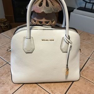 Michael Kors white leather satchel